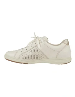 Etta Leather Sneaker In Sand White -Myer Clothing Shop 947503810 7 720x928