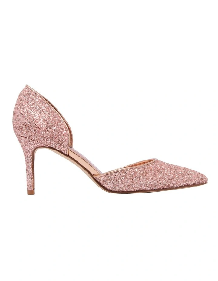 Nine West Menlo Glitter Pump In Rose Gold 1 Nine West Menlo Glitter Pump In Rose Gold