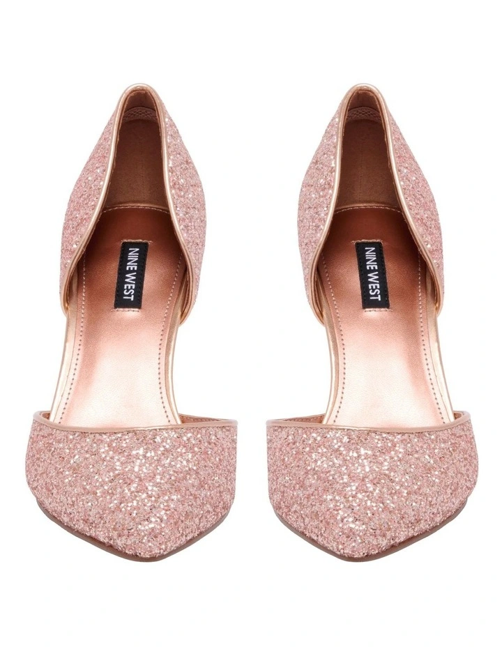 Nine West Menlo Glitter Pump In Rose Gold 3 Nine West Menlo Glitter Pump In Rose Gold - Image 3