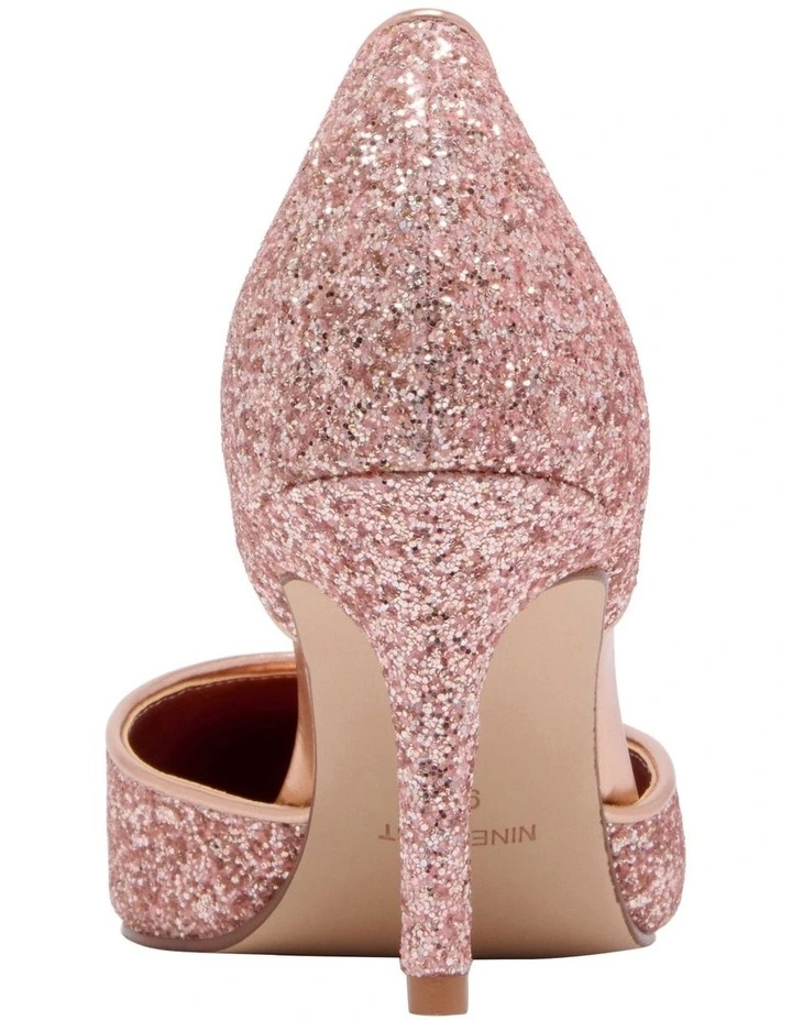 Nine West Menlo Glitter Pump In Rose Gold 4 Nine West Menlo Glitter Pump In Rose Gold - Image 4