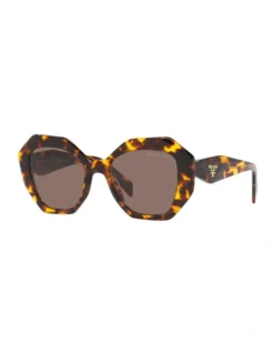 Prada 0PR 16WS Polarised Sunglasses In Honey Tortoise