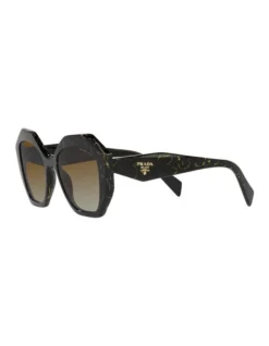 Prada 0PR 16WSF Polarised Sunglasses In Black/Yellow Marble -Myer Clothing Shop 947838070 3 720x928