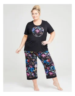 Bamboo Floralia Pyjama Top In Black -Myer Clothing Shop 947942470 4 720x928