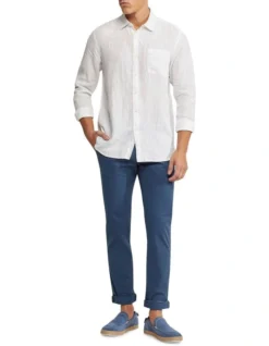 Oxford Danny Casual Organic Cotton Chinos In Blue -Myer Clothing Shop 948099340 5 720x928