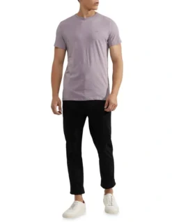 Oxford Ryan Organic Cotton Folded Cuff Chinos In Black -Myer Clothing Shop 948101500 5 720x928