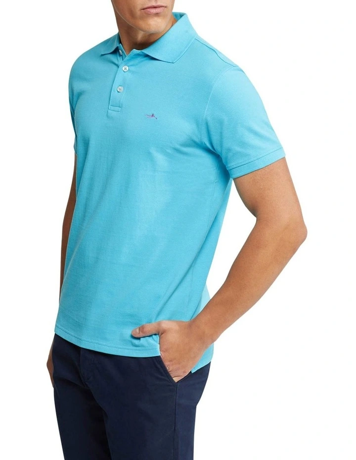 Oxford Mark Pique Polo In Bright Blue 2 Oxford Mark Pique Polo In Bright Blue - Image 2