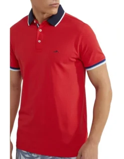 Oxford Cam Contrast Collar Pique Polo In Red -Myer Clothing Shop 948103390 4 720x928