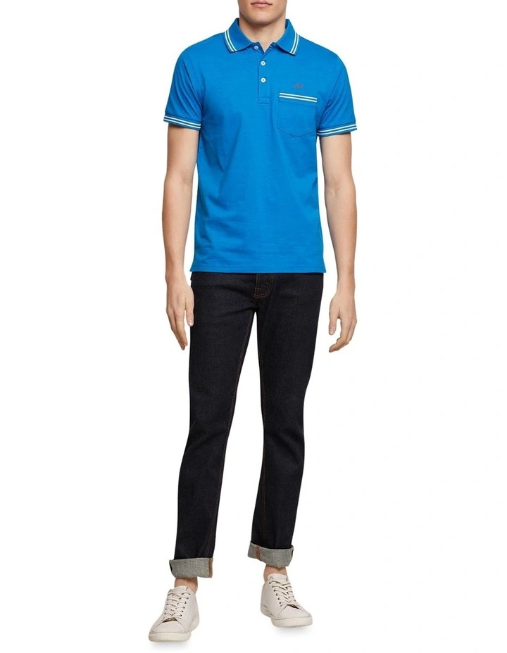 Oxford Nickson Tipping Jersey Polo In Blue 5 Oxford Nickson Tipping Jersey Polo In Blue - Image 5