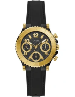 Guess Cosmic GW0466L1 Silicone Watch In Black