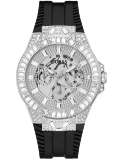 Guess Dynasty GW0498G1 44mm Silicone Watch In Black