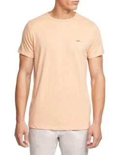 Oxford Jed Crew Neck T-Shirt In Melon