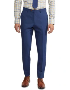 Oxford Byron Wool Stretch Suit Trousers In Blue
