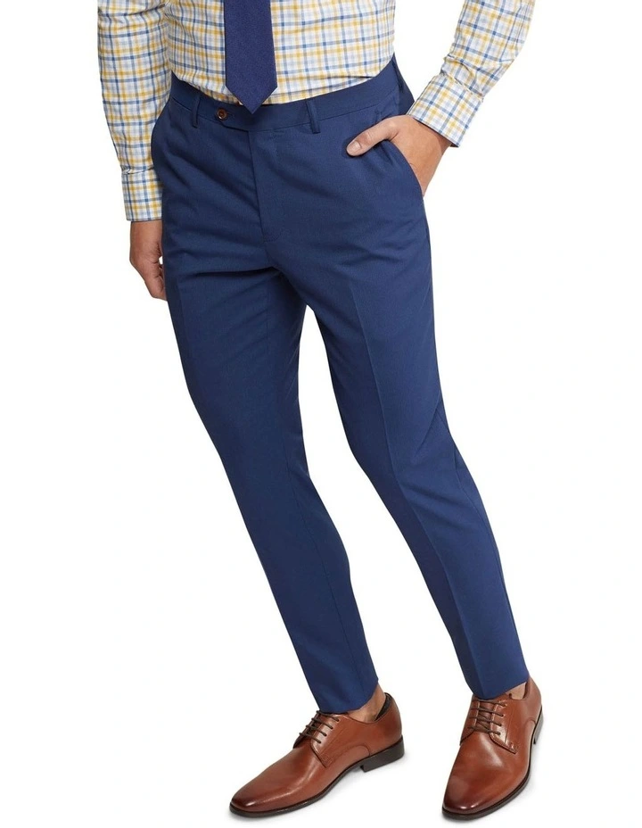 Oxford Byron Wool Stretch Suit Trousers In Blue 4 Oxford Byron Wool Stretch Suit Trousers In Blue - Image 4