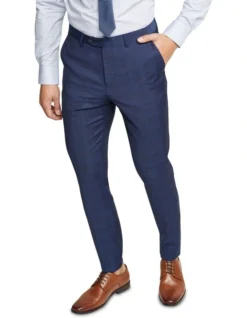 Oxford Byron Wool Checked Suit Trousers In Blue 9 Oxford Byron Wool Checked Suit Trousers In Blue -Myer Clothing Shop 948173590 4 720x928