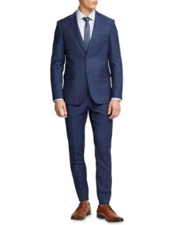 Oxford Byron Wool Checked Suit Trousers In Blue 10 Oxford Byron Wool Checked Suit Trousers In Blue -Myer Clothing Shop 948173590 5 720x928