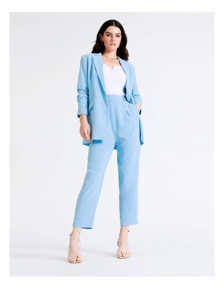 Basque Single Breasted Blazer In Sky Blue 3 Basque Single Breasted Blazer In Sky Blue - Image 3