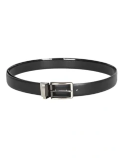 Van Heusen Leather Reversible Belt Patent/Matte In Black -Myer Clothing Shop 948247570 3 720x928