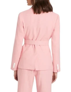 Shenay Belted Linen Blazer In Rosewater -Myer Clothing Shop 948392740 3 720x928