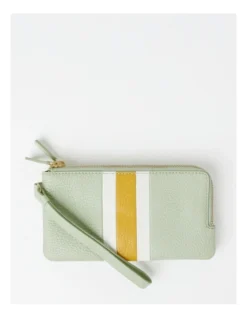 Whitney Leather Flapover Wallet In Mint