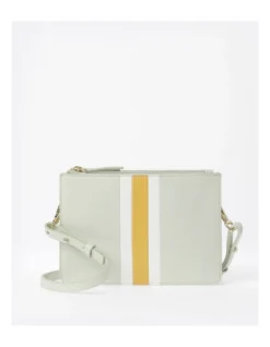 Whitney Leather Zip Top Crossbody Bag In Mint