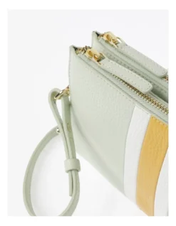 Whitney Leather Zip Top Crossbody Bag In Mint -Myer Clothing Shop 948446650 3 720x928