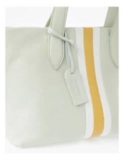 Whitney Leather Zip Top Tote Bag In Mint -Myer Clothing Shop 948446740 3 720x928
