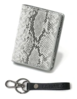 Vegan Skin Leather Wallet In Grey