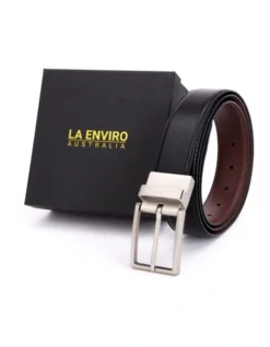 Ezra Reversible Vegan Belt In Black/Brown -Myer Clothing Shop 948705400 6 720x928