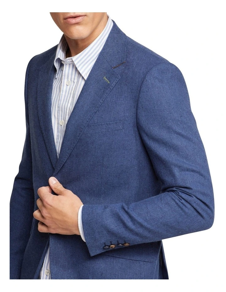 Oxford Blake Linen Cotton Blazer In Navy 4 Oxford Blake Linen Cotton Blazer In Navy - Image 4