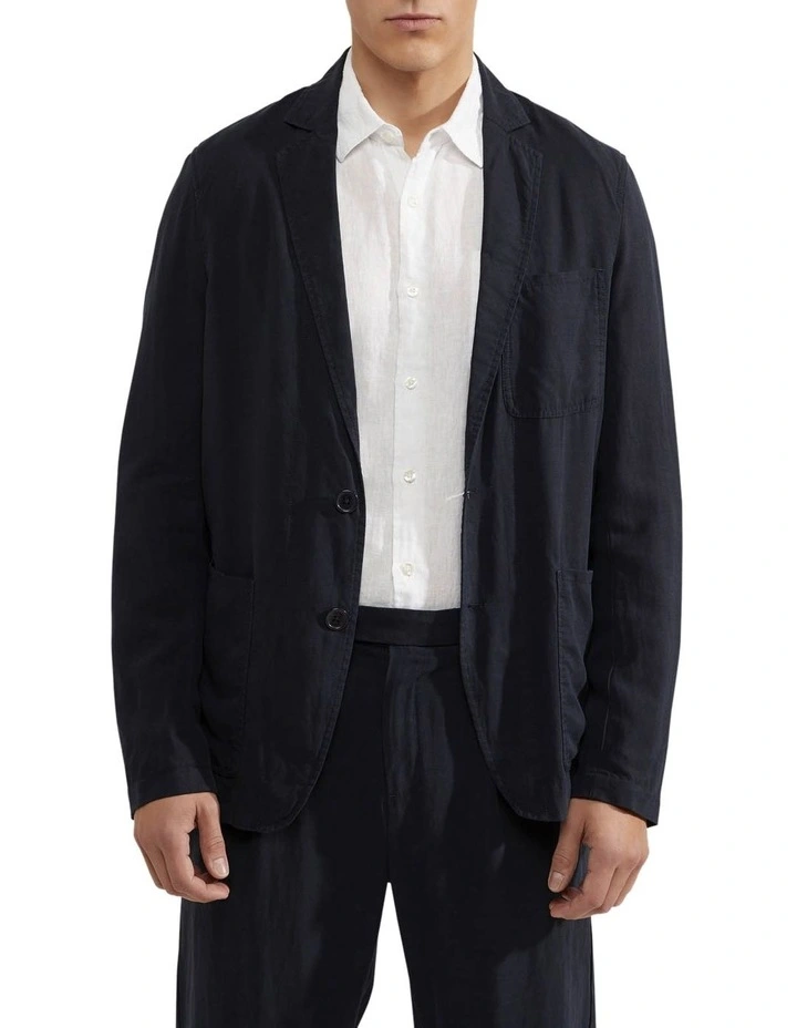 Oxford Daniel Tencel Casual Linen Jacket In Navy 1 Oxford Daniel Tencel Casual Linen Jacket In Navy