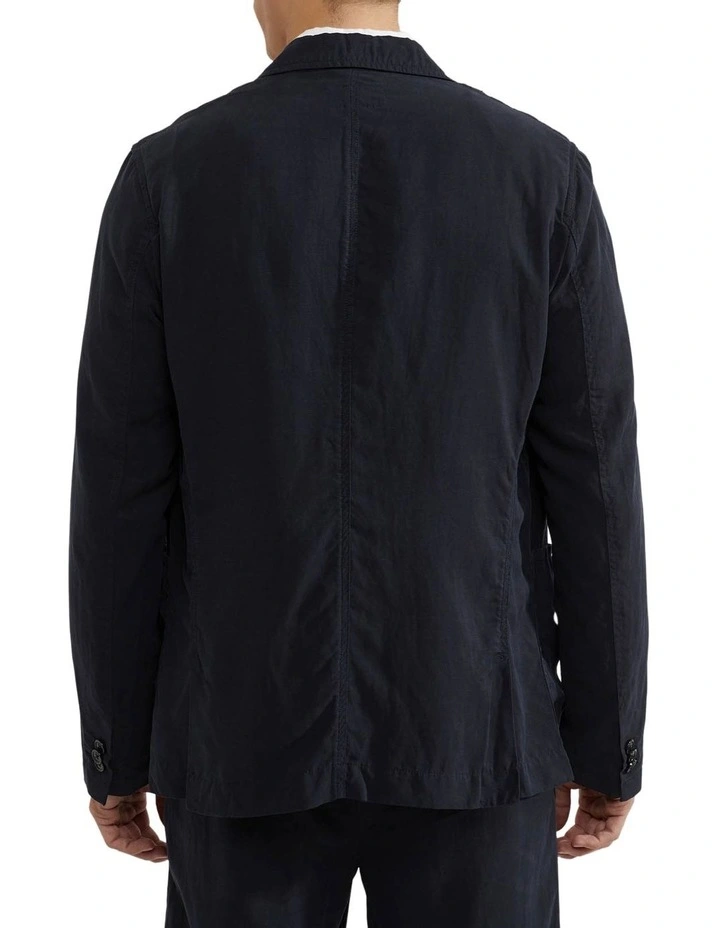 Oxford Daniel Tencel Casual Linen Jacket In Navy 3 Oxford Daniel Tencel Casual Linen Jacket In Navy - Image 3