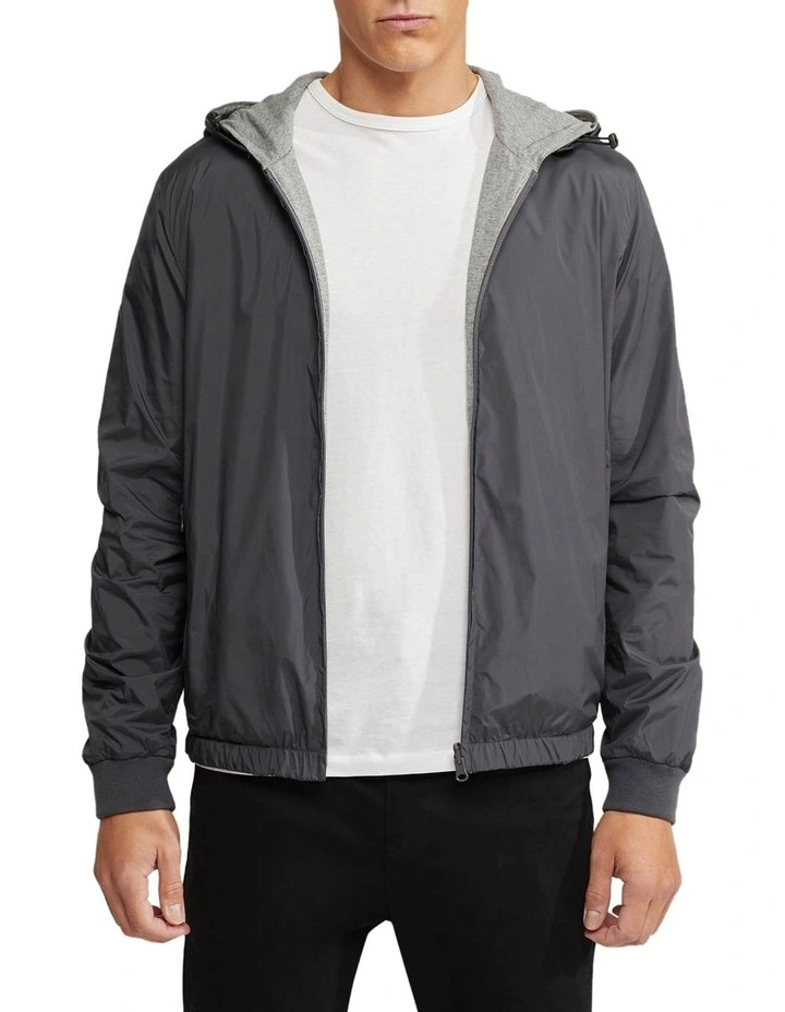 Oxford Reversible Bomber Jacket In Charcoal/Grey 1 Oxford Reversible Bomber Jacket In Charcoal/Grey