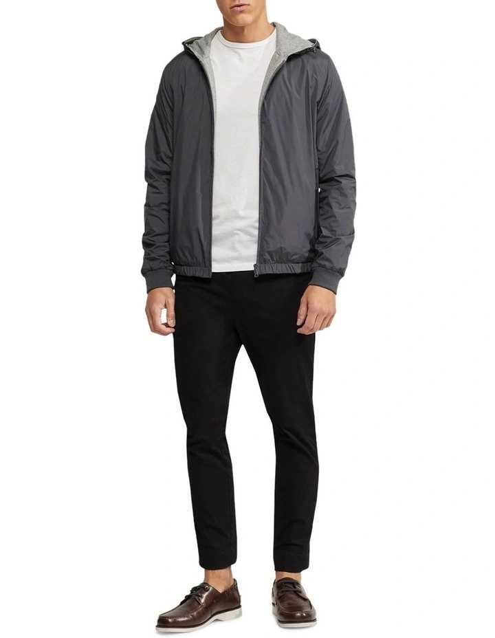 Oxford Reversible Bomber Jacket In Charcoal/Grey 5 Oxford Reversible Bomber Jacket In Charcoal/Grey - Image 5