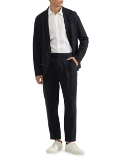 Oxford Garrad Tencel Linen Casual Pants In Navy -Myer Clothing Shop 948749500 5 720x928