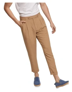 Oxford Garrad Tencel Linen Casual Trousers In Sand -Myer Clothing Shop 948749590 4 720x928