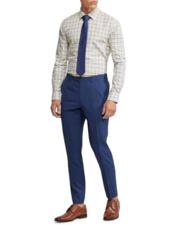 Oxford Beckton Checked Shirt In Blue/Yellow -Myer Clothing Shop 948782350 5 1 720x928