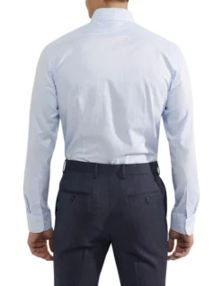 Oxford Beckton Checked Shirt In Sky -Myer Clothing Shop 948783070 3 720x928