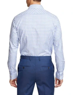 Oxford Beckton Checked Shirt In Light Blue -Myer Clothing Shop 948784870 3 720x928