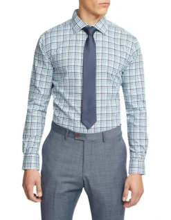 Oxford Islington Checked Luxury Shirt In Blue/Green