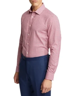 Oxford Beckton Checked Shirt In Red -Myer Clothing Shop 948787840 3 720x928