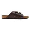 Oxford Rayond Leather Velcro Slides In Brown