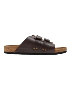 Oxford Rayond Leather Velcro Slides In Brown