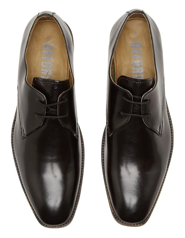 Oxford Jared Hi Shine Derby Shoes In Black 5 Oxford Jared Hi Shine Derby Shoes In Black - Image 5