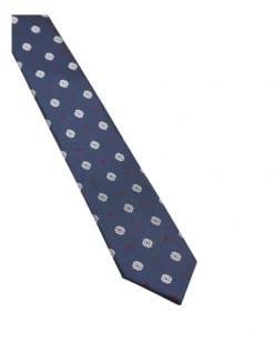 Oxford Floating Flowers Silk Tie In Navy/Pink -Myer Clothing Shop 948972970 3 1 720x928