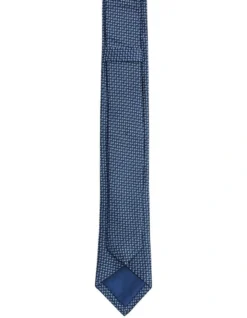 Oxford Mini Paisley Silk Skinny Tie In Navy/Blue -Myer Clothing Shop 948973510 3 720x928