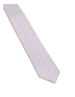 Oxford Textured Spot Silk Tie In Pink -Myer Clothing Shop 948975490 3 1 720x928