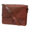 Oxford Josh Leather Messenger Bag In Choc Oil Pull Up