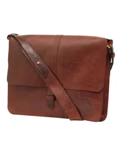 Oxford Josh Leather Messenger Bag In Choc Oil Pull Up