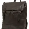 Oxford Matt Leather Backpack In Black