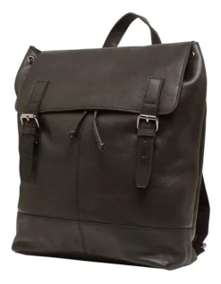 Oxford Matt Leather Backpack In Black